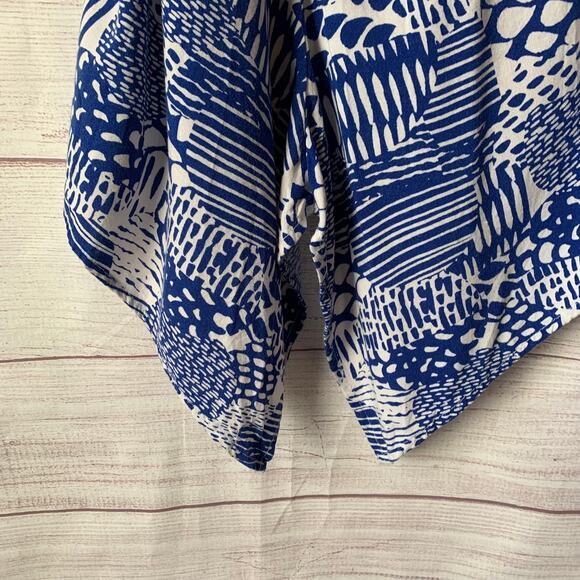 Woman Within Blue and White Tank Top Handkerchief Hem Blouse Size 18W - Picture 15 of 16